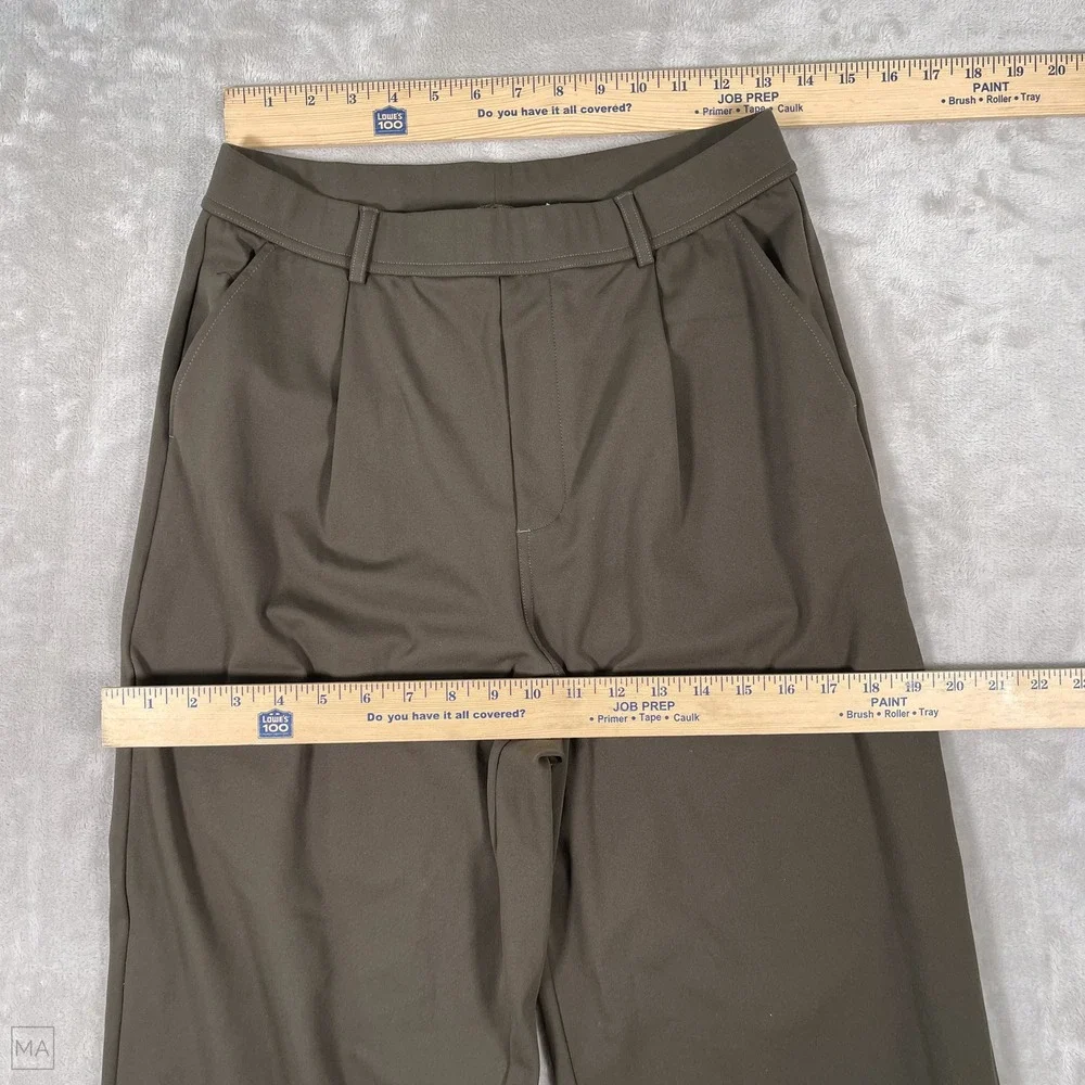 Halara Women's Pants Wide Leg Flowy Athleisure Stretch Office M Green